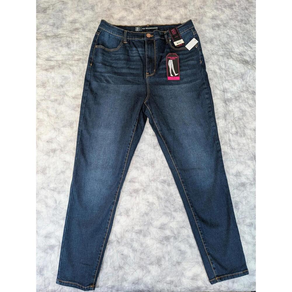No Boundaries Super High Rise Jegging Curvy Skinny Jeans Womens 15 Blue NWT